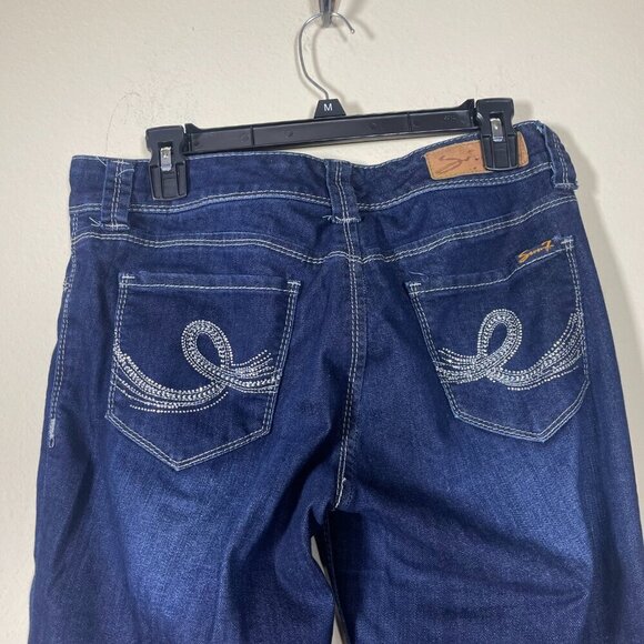 Seven Women's Baby Boot Cut Jeans Studded Pockets Low Rise Size: 30 - Picture 5 of 7